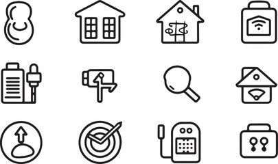 Collection of house and technology icons home wifi
