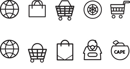 Globe shopping bag cart wheel person cape shopping cart