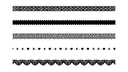 Black lace borders decorative patterns trim