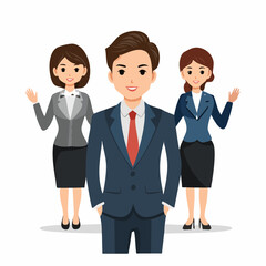 set of business people