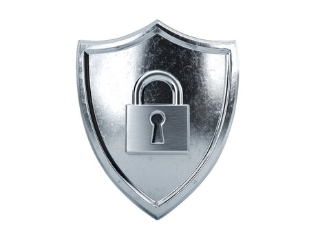 Secure digital protection with metallic shield and lock, cyber security concept - Powered by Adobe