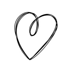 Hand Drawn Heart Doodle Vector