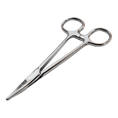 Obraz premium Stainless Steel Surgical Scissors on Plain Background