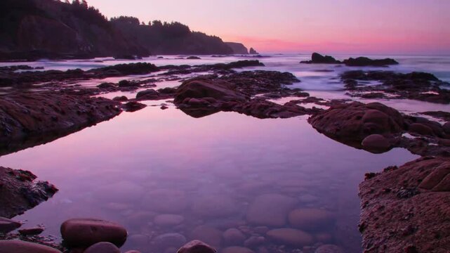 Peaceful Coastal Waterscape at Dusk Reflections