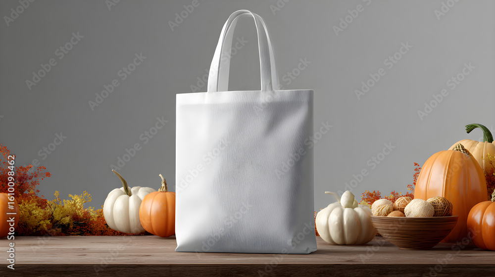Aufkleber outlined trick-or-treat bag at the side with open space for adding product mockups