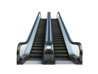 Modern Escalator on Transparent Background