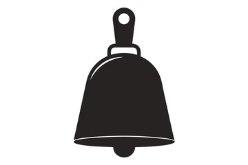 Simple cowbell silhouette on white background for music themes