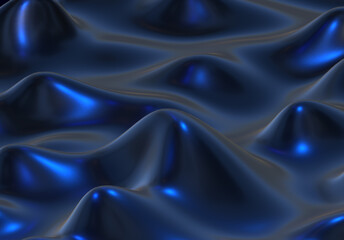abstract 3d dark blue background  silk liquid chrome metalic Purple wave oil shiny flowing design render wallpaper