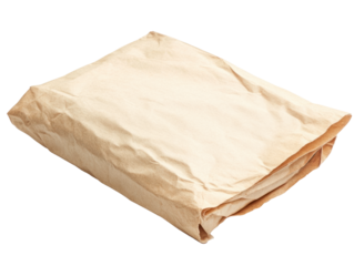 Crumpled Paper Bag on Transparent Background
