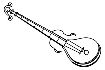 Morchang silhouette on white musical background © Mst Alaya