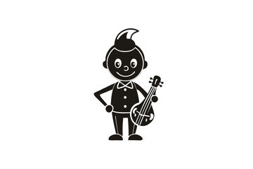Fototapeta premium Musical silhouette of ney on white background