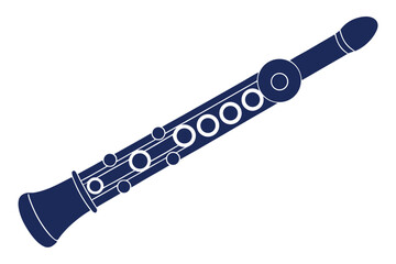 Elegant oboe silhouette on a clean white background for musical designs