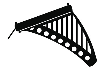 Pan flute silhouette on white background musical instrument design