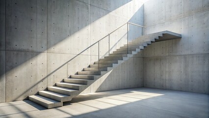 Fototapeta premium This captivating architectural interior showcases a grand staircase of glass and metal, leading visitors up through the building's core