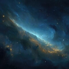 Fototapeta premium Cosmic nebula, swirling colours, deep space