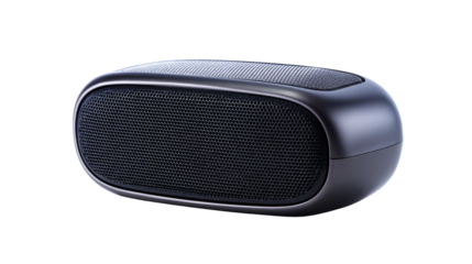 Black speaker shows the oval shape on a transparent background.
