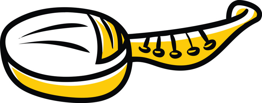 Silhouette of a thavil drum on a white musical background