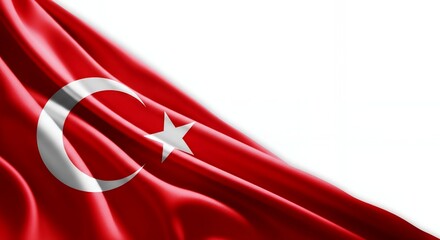 Elegant Turkish flag, perfect for illustrating national pride, 30 ağustos Victory Day celebrations in cities like İzmir, or promoting Turkish culture