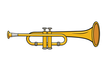 Obraz premium Classic trumpet silhouette on a clean white background for music themes
