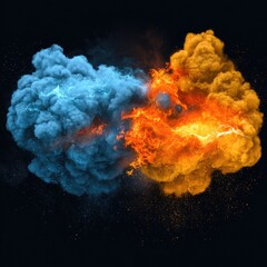 Abstract clash of fire and ice
