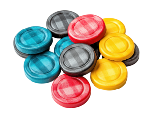 Colorful Checkers Pieces