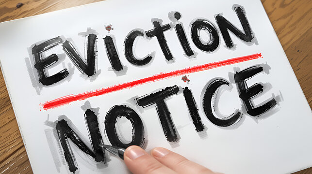 Handwriting text writing Eviction Notice. Conceptual photo an advance notice that someone must leave a property