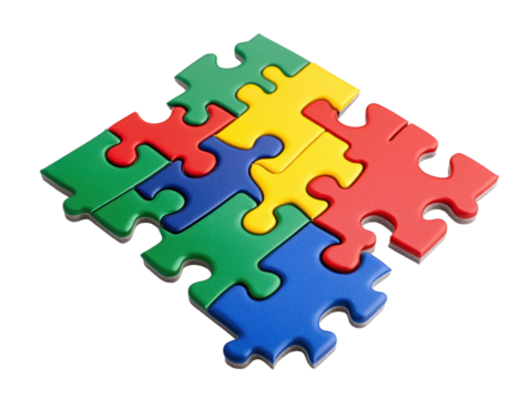 Colorful Puzzle Pieces - Powered by Adobe
