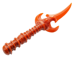 Orange Toy Sword on Transparent Background