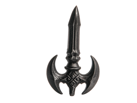 Black Fantasy Sword with Curved Blades
