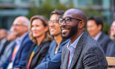 Obraz premium diverse group of professionals in leadership workshop