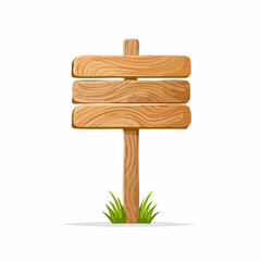 wooden sign on white background