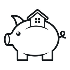 Art of piggy bank with a house on top, symbolizing home savings