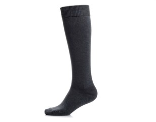 Gray knee-high socks on a white background