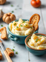 Mashed potatoes food banner