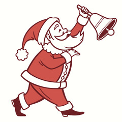 Jolly Santa ringing sleigh bell with festive cheer santa claus christmas