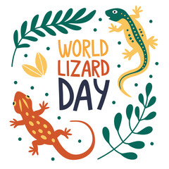 WORLD LIZARD DAY vector illustration