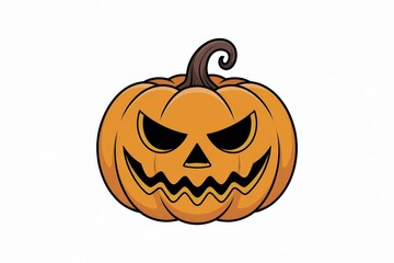 Spooky jack o lantern with a menacing grin and swirling stem
