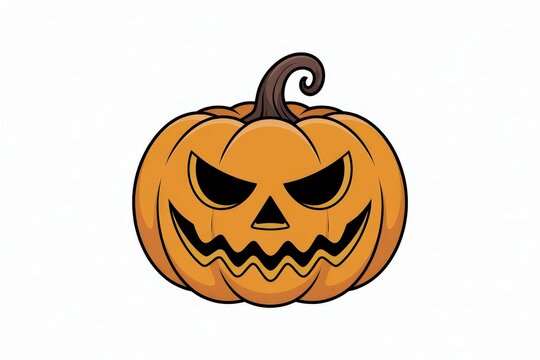 Spooky jack o lantern with a menacing grin and swirling stem