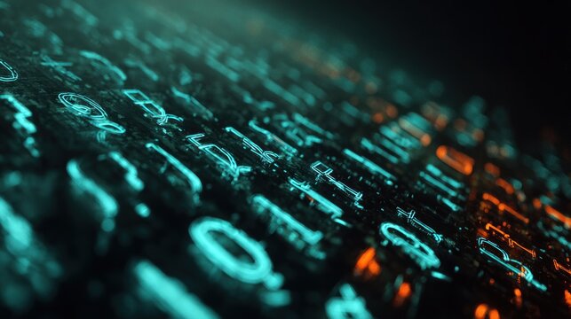 Abstract glowing text