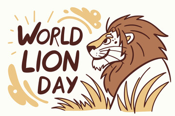WORLD LION DAY vector illustration