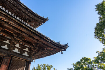 Toji (Kyo-o-ko-ji) is a historic Buddhist temple with a five-story Japanese wooden pagoda and a statue of a deity dating back to the 8th century.