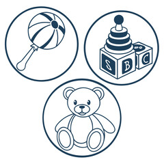 Teddy bear rattle and blocks set baby toys children toys