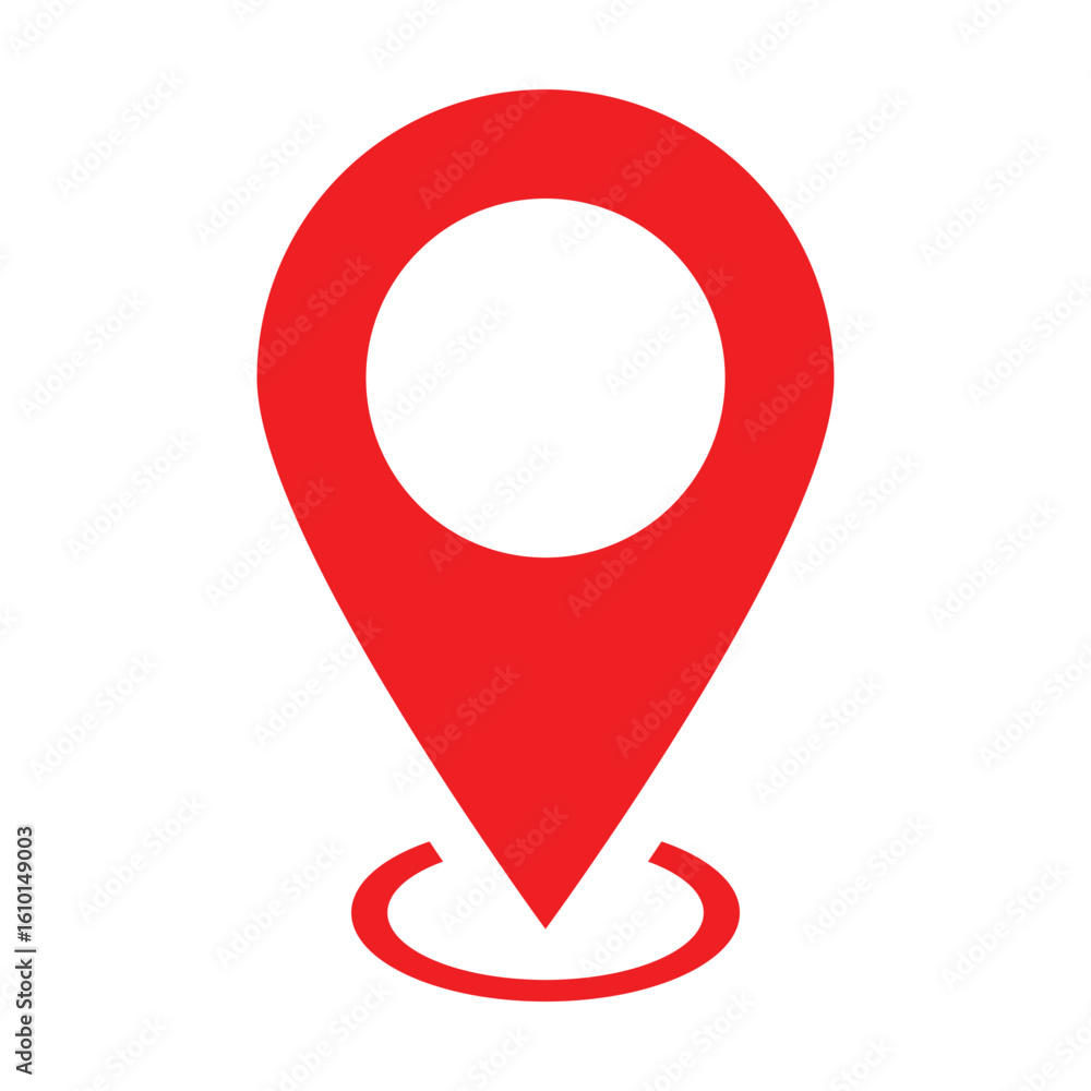 Poster red map pin location icon for map and navigation concept. location vector pin icon. vector illustrat