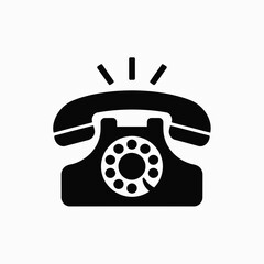 retro telephone isolated on white