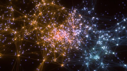 Abstract network of glowing points and lines (2)