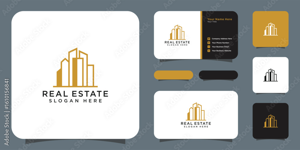 Poster building logo vector design template