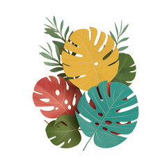 Pastel Jungle Foliage Illustration vector