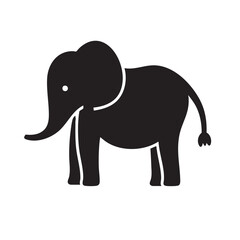 Elephant Vector Clipart – Cartoon Safari Animal Illustration in Flat Style