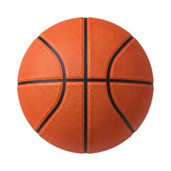 Obraz premium Orange Basketball: Close-up view of an orange basketball with black lines, ready for a game.