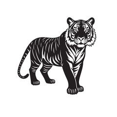 Tiger Vector Clipart – Hand-Drawn Jungle Animal Illustration in Flat Design